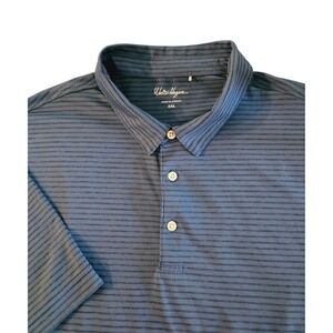 Walter Hagen Essentials Short Sleeve Polo Golf Shirt Mens 2XL Navy Black Stripes